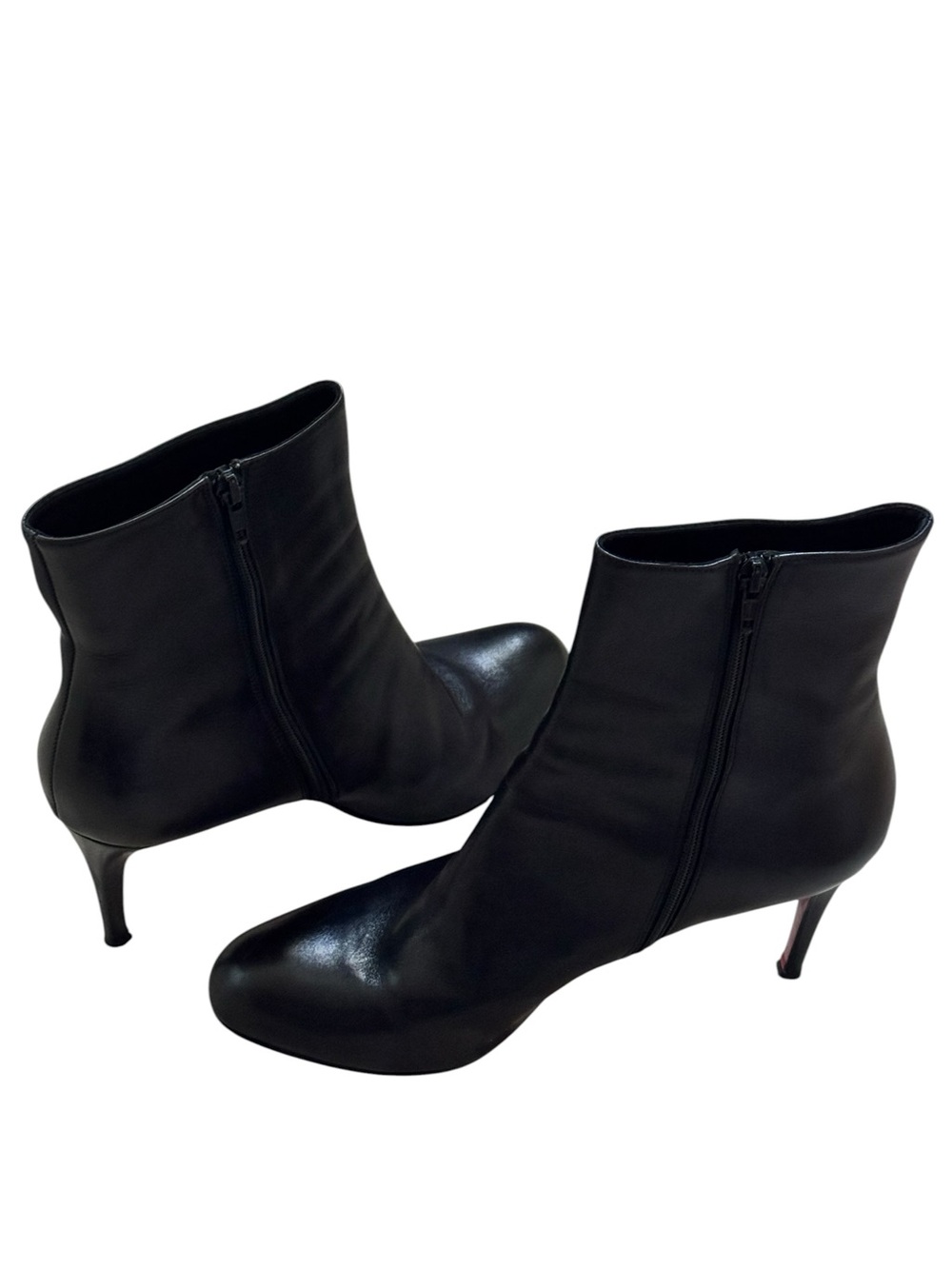 Christian Louboutin Black Leather red soles Ankle Boots Sz 42 US Sz 10